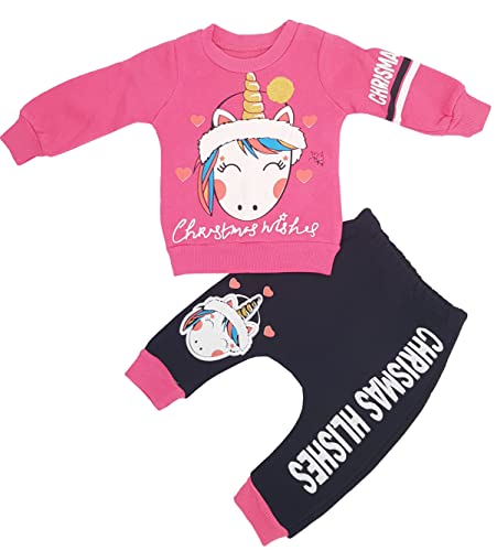 Generisch Baby Mädchen Kleinkinder 2er Set Jogginganzug Trainingsanzug Sportanzug Fitness Hose Jogginghose 2 Teilig Größe 68 74 80 86 6M 9M 12M 18M (68 (6M), Rosa), 62-68, 1002 von Generisch