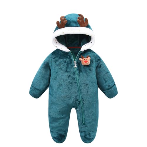Generisch Baby Overall Winter - Baby Wollwalk Overall Plüsch Jumpsuit & Overall Jumpsuit mit Bärenohr Warmer Niedlicher Bärohren Strampler Fleecejacke Kinder Warm Jumpsuit für 0-12 Monate von Generisch