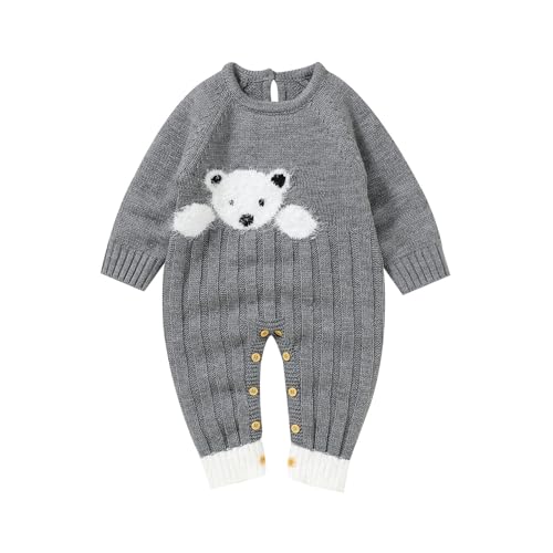 Generisch Baby Overall Winter Overalls Für Baby-Jungen Ohne Kapuzen Wallwalkoverall Baby Rundhals Strampler Neugeborene Langarm Atmungsaktiv Strampler Neugeborene Wolle Strampler Junge 110 von Generisch