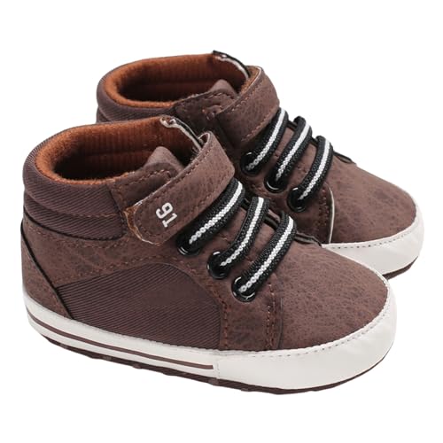 Generisch Baby Sneakers mit weicher Sohle als erste Lauflernschuhe für Kleinkinder atmungsaktiv bequem im Casual Stil (Brown, 6-12 Months) von Generisch