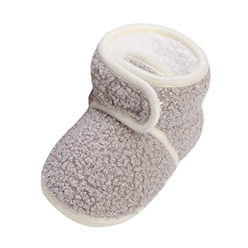 Generisch Baby Stiefel Warme Fleece Boots Atmungsaktive rutschfeste Schuhe Für Kleinkinder Bequeme Wintermodedruck Kinderstiefel (Grey, 22 Toddler) von Generisch