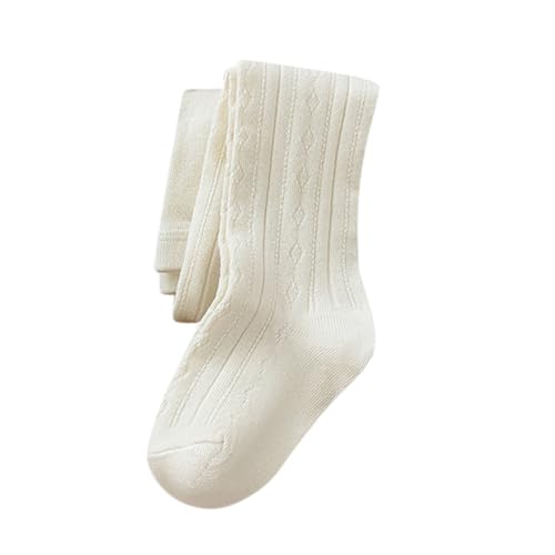 Generisch Baby Strumpfhose Mädchen Baumwolle Zopfmuster Weich Bequem Atmungsaktiv Hautfreundlich Langlebig Hochwertig (Beige, 5-6 Years) von Generisch