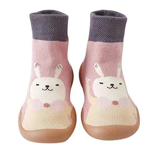 Generisch Babybodenschuhe Hausschuhe für Mädchen Junge rutschfeste Barfußschuhe Weicher Stricken Hausschuhe Leichte Slip-on Turnschuhe Weiche Sohle Haussocken von Generisch