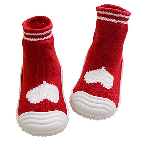 Generisch Babyschuhe Mädchen Krabbelschuhe Atmungsaktive Lauflernschuhe mit rutschfeste Weiche Kleinkind Sockenschuhe Leichte Slip-on Turnschuhe Weiche Sohle Haussocken von Generisch