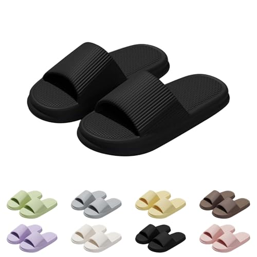 Generisch Badelatschen Damen Herren Badeschuhe mit Dicker Sohle Cozislides Original Slippers Unisex Pantoletten Schlappen Badeschlappe Weiche rutschfest Hausschuhe Sommer Flip Flops Indoor/Outdoor von Generisch