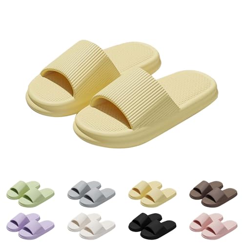 Generisch Badelatschen Damen Herren Badeschuhe mit Dicker Sohle Cozislides Original Slippers Unisex Pantoletten Schlappen Badeschlappe Weiche rutschfest Hausschuhe Sommer Flip Flops Indoor/Outdoor von Generisch