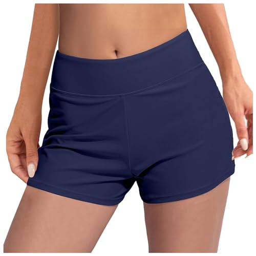 Generisch Badeshorts Damen Schwarz Schwimmen Boardshorts Schnelltrocknend Schwimmshorts High Waist Bikinihose Sommer Strand Wassersport Schwimmhose Frauen Bauchkontrolle Strandshorts von Generisch