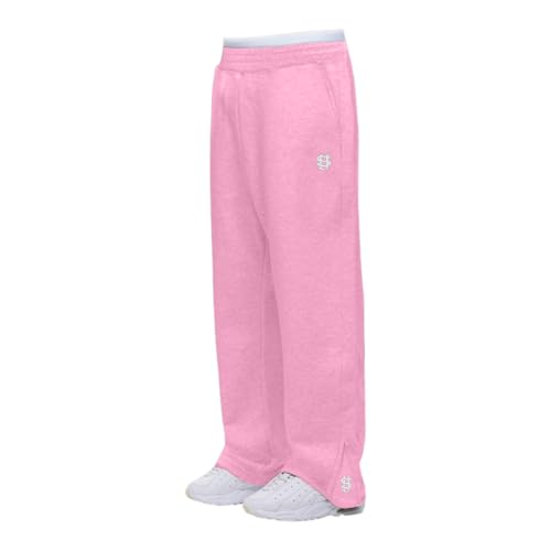 Generisch Baggy Jogginghose Herren Baumwolle Lang Wide Leg Hose Weites Bein Sweatpants Winter Warme Elastische Taille Sweathose Sporthose Sweat Pants Mit Taschen Und Kodelzug Laufhose Open Leg Jogger von Generisch