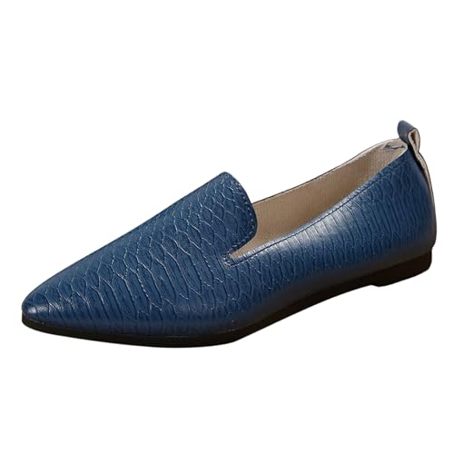 Generisch Ballerina Schuhe Damen zum Reinschlüpfen, Bequeme Ballerinas, süße Ballettschuhe für Damen, tragbar, niedriger Keilabsatz Elegant Bequem (Blue, 41) von Generisch