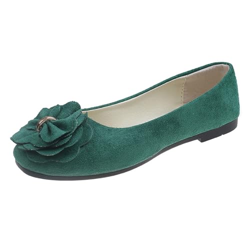 Generisch Ballerinas Damen Elegant Flache Schuhe Klasssische Ballettschuhe Einfarbig Runde Zehe Abendschuhe Komfort Slip On Damenschuhe Hochzeit Abend Party Braut Schuhe Freizeitschuhe mit Blumen von Generisch