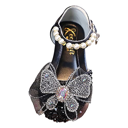 Generisch Ballerinas Mädchen Leather Round Toe Buckle Schuhe Glitzernde Kristallverzierungen mit Funkelnden Steinen für Performance Ballerinas von Generisch