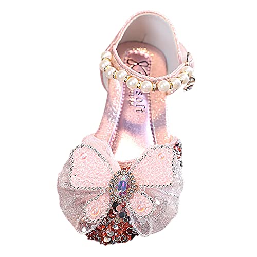 Generisch Ballerinas Mädchen Leather Round Toe Buckle Schuhe Glitzernde Kristallverzierungen mit Funkelnden Steinen für Performance Ballerinas von Generisch