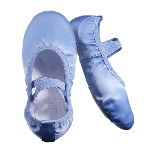 Generisch Ballettschuhe MäDchen Verdicktem Baumwollfutter Balettschlappen Vollledersohle Tanzschuhe Kinder VorgenäHte Riemen BallettschläPpchen Leichtes Anziehen Faltbar Waschbar von Generisch