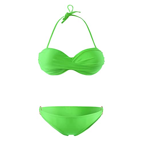 Bandeau Bikini Damen Twist Push Up Bandeau Bikini Set Push Up Zweiteilige Badeanzug Bademode Bikini Set Bikini Damen Set Leichte Elastische Weiche Hochwertige Bademode Badeanzüge für Strand von Generisch