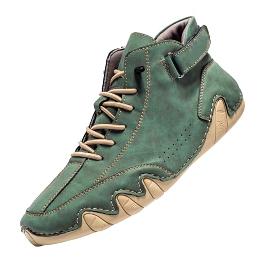 Generisch Barfußschuhe Herren Leder Schwarz,Sportschuhe Herren Wasserdicht Trekkingschuhe Atmungsaktiv Freizeitschuhe Einfarbig Wanderschuhe rutschfeste Straßenlaufschuhe Outdoor Laufschuhe Bequeme von Generisch