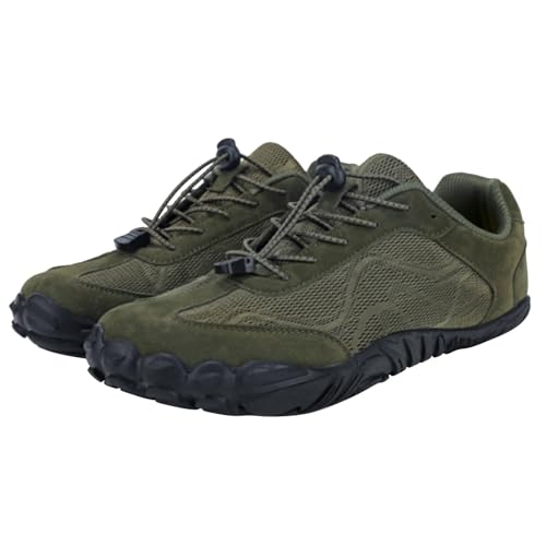 Generisch Barfußschuhe Herren Outdoor Wandern - Wanderschuhe Herren Leicht Wasserdicht Atmungsaktive Trekkingschuhe rutschfest Kletterschuhe Slip-On Fußballschuhe Bequem Turnschuhe Vermascht Sneaker von Generisch