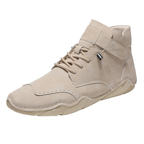 Generisch Barfußschuhe Herren Wanderschuhe High-Top Leichtgewichts rutschfeste Bequeme Turnschuhe Einfarbig Weiche Sohle Dämpfung Sportschuhe Outdoor Running Workout Sneaker Mit Schnürsenkel 39-48 von Generisch