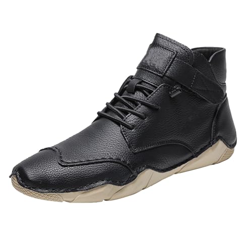 Generisch Barfußschuhe Herren Wanderschuhe High-Top Leichtgewichts rutschfeste Bequeme Turnschuhe Einfarbig Weiche Sohle Dämpfung Sportschuhe Outdoor Running Workout Sneaker Mit Schnürsenkel 39-48 von Generisch