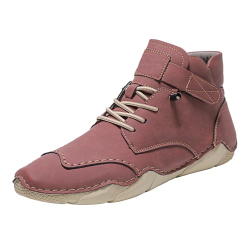 Generisch Barfußschuhe Herren Wanderschuhe High-Top Leichtgewichts rutschfeste Bequeme Turnschuhe Einfarbig Weiche Sohle Dämpfung Sportschuhe Outdoor Running Workout Sneaker Mit Schnürsenkel 39-48 von Generisch