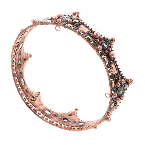 Generisch Barockkrone Tiara Stirnbänder Für Braut Kostüm Tiara Braut Kopfbedeckungen Für Hochzeit Krone Für Frauen Krone Kopfschmuck Barocke Strasskronen Braut Tiara Geburtstag Legierung von Generisch
