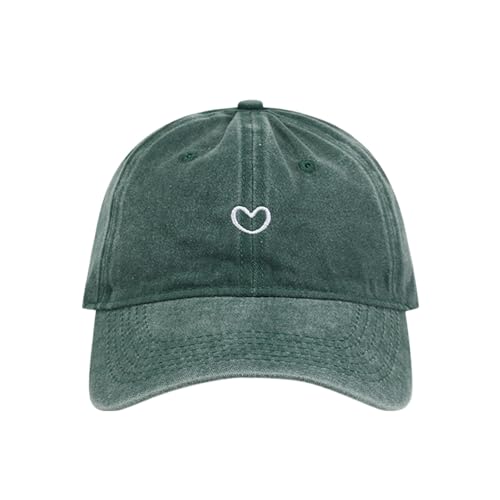 Generisch ​Baseball Cap Damen mit Herz Stickmuster Verstellbare Baumwollkappe Sport Sommer Outdoor Mütze Kappe für Frauen Reise Festival Sonnenschutz​​ von Generisch