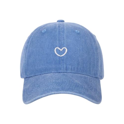 Generisch Baseball Cap Damen mit Herzförmiges Stickmuster Mütze Verstellbarem Kappe Outdoor Sports Cap von Generisch