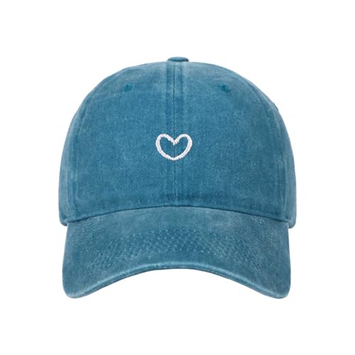 Generisch Baseball Cap Damen mit Herzförmiges Stickmuster Mütze Verstellbarem Kappe Outdoor Sports Cap von Generisch