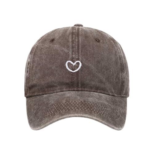 Generisch Baseball Cap Damen mit Herzförmiges Stickmuster Mütze Verstellbarem Kappe Outdoor Sports Cap von Generisch