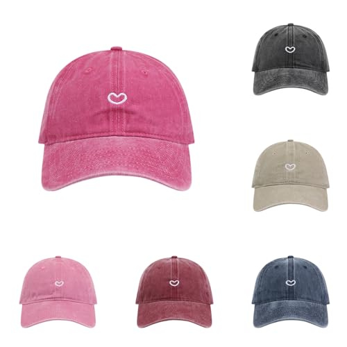 Generisch Baseball Cap Damen mit Herzförmiges Stickmuster Mütze Verstellbarem Kappe Outdoor Sports Cap von Generisch