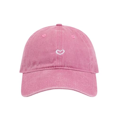 Generisch Baseball Cap Damen mit Herzförmiges Stickmuster Mütze Verstellbarem Kappe Outdoor Sports Cap von Generisch