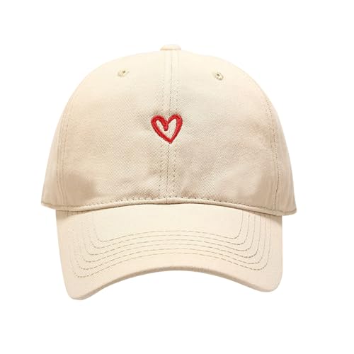 Generisch Baseball Cap Damen mit Herzförmiges Stickmuster Mütze Verstellbarem Kappe Outdoor Sports Cap von Generisch