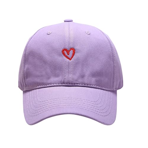 Generisch Baseball Cap Damen mit Herzförmiges Stickmuster Mütze Verstellbarem Kappe Outdoor Sports Cap von Generisch