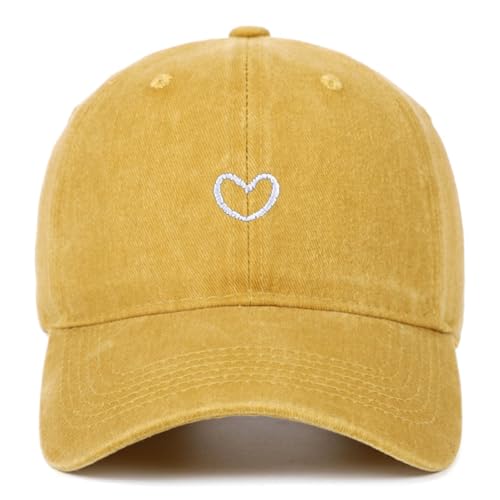 Generisch Baseball Cap Damen mit Herzförmiges Stickmuster Mütze Verstellbarem Kappe Outdoor Sports Cap von Generisch