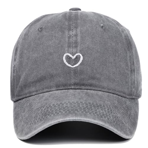 Generisch Baseball Cap Damen mit Herzförmiges Stickmuster Mütze Verstellbarem Kappe Outdoor Sports Cap von Generisch