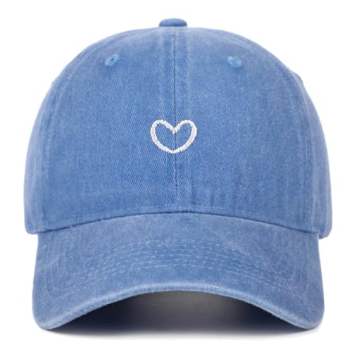 Generisch Baseball Cap Damen mit Herzförmiges Stickmuster Mütze Verstellbarem Kappe Outdoor Sports Cap von Generisch
