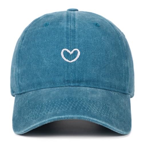 Generisch Baseball Cap Damen mit Herzförmiges Stickmuster Mütze Verstellbarem Kappe Outdoor Sports Cap von Generisch