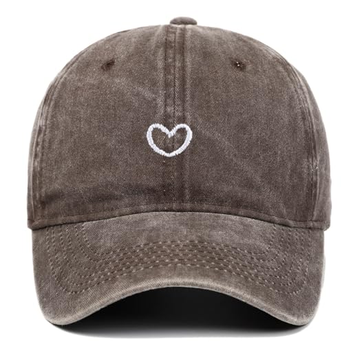 Generisch Baseball Cap Damen mit Herzförmiges Stickmuster Mütze Verstellbarem Kappe Outdoor Sports Cap von Generisch