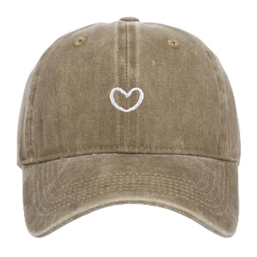 Generisch Baseball Cap Damen mit Herzförmiges Stickmuster Mütze Verstellbarem Kappe Outdoor Sports Cap von Generisch