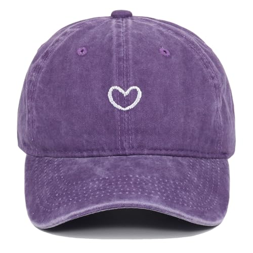 Generisch Baseball Cap Damen mit Herzförmiges Stickmuster Mütze Verstellbarem Kappe Outdoor Sports Cap von Generisch