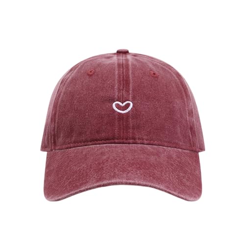 Generisch Baseball Cap Damen mit Herzförmiges Stickmuster Mütze Verstellbarem Kappe Outdoor Sports Cap von Generisch