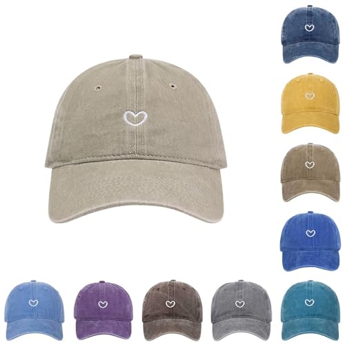Generisch Baseball Cap Damen mit Herzförmiges Stickmuster Mütze Verstellbarem Verstellbare Baseballkappe Mützen Outdoor Sports Denim-Gewaschene Pferdeschwanzmütze Baumwolle Generisch Baseball Cap Damen mit Herzförmiges Stickmuster Mütze Verstellbarem Verstellbare Baseballkappe Mützen Outdoor Sports Denim-Gewaschene Pferdeschwanzmütze Baumwolle von Generisch