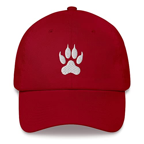 Generisch Baseball Cap mit Wolftatze Pfote Stickerei, Kappe, Baseballcap, Basecap, Unisex von Generisch