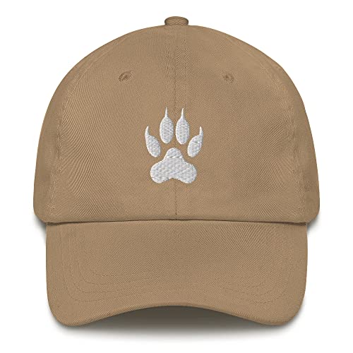Generisch Baseball Cap mit Wolftatze Pfote Stickerei, Kappe, Baseballcap, Basecap, Unisex von Generisch