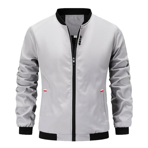 Generisch Baseball Jacke Herren Reißverschluss mit Taschen Stehkragen Übergangs Bomberjacke Herbst Leichte Sportlich Pilotenjacke Blouson Outdoor Casual Regular fit Bikerjacke Freizeitjacke Generisch Baseball Jacke Herren Reißverschluss mit Taschen Stehkragen Übergangs Bomberjacke Herbst Leichte Sportlich Pilotenjacke Blouson Outdoor Casual Regular fit Bikerjacke Freizeitjacke von Generisch