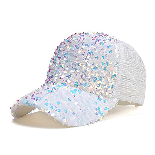Generisch Baseballkappe für Damen Herren Baseball Cap mit Pailletten Modische Sonnenhut Outdoor Schirmmütze Basecap Athletic Baseball Cap Baumwolle Unisex Mesh Baseballcap von Generisch