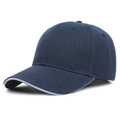 Generisch Baseballkappe für Herren und Damen, Basecap, Kappe, Hüte, verstellbar, einfarbig, Unisex, Einheitsgröße, Sonnenmütze (Baumwolle/Acryl, Blau/Weiß) von Generisch