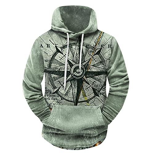 Generisch Basic Hoodie, Herren Pullover Sweatjacke Casual Langarm Druck Kapuzenpullover Hoody Sweater Mit Taschen Hoodie (3XL, Cyan) von Generisch