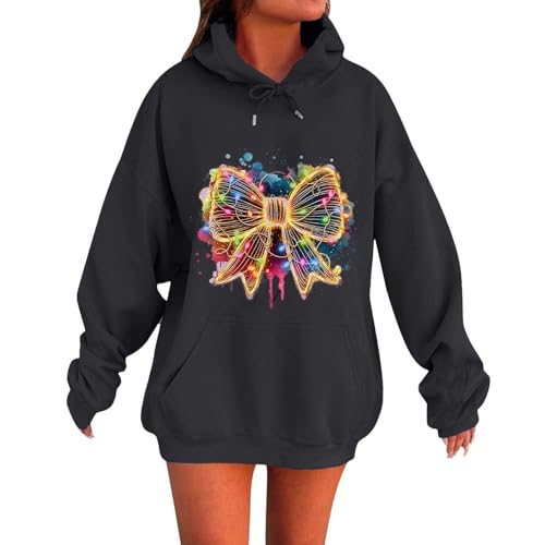 Generisch Basic Kapuzenpullover Damen Oversized Hoodie Casual Langarm Pullover Sweatshirt mit Kapuze,Pullover Beige Damen,Bequem und weich von Generisch