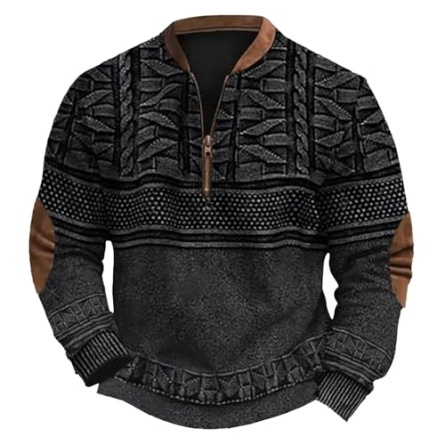 Generisch Basic Pullover Herren Crewneck Sweatshirts Fleece Winter Langarmshirts Freizeit Sport Oberteile Arbeitspullover Pullover Herren Weiß Strick Men's Sweaters & Sweatshirts von Generisch