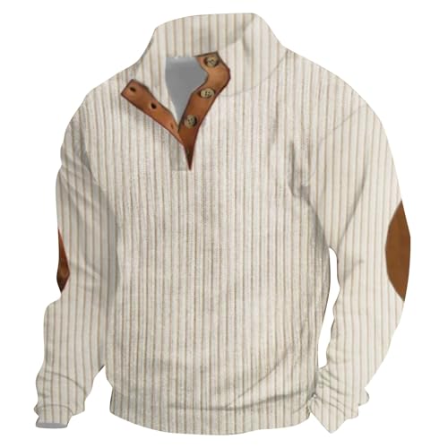 Generisch Basic Pullover Herren Crewneck Sweatshirts Fleece Winter Langarmshirts Freizeit Sport Oberteile Leichter Pullover Herren Weißes Sweatshirt Herren Hoodie Oversize Herren von Generisch